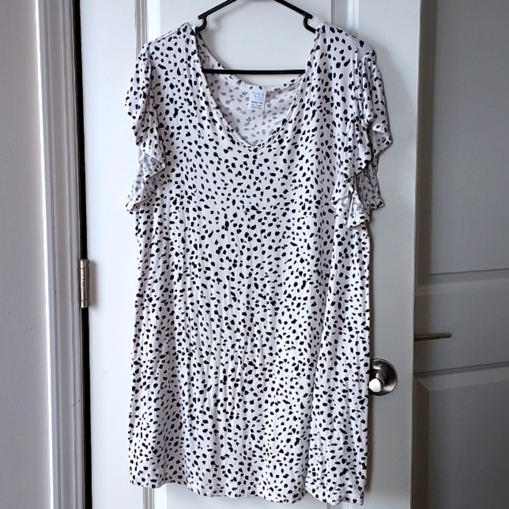 Time & Tru maternity short sleeve top xl black/white
